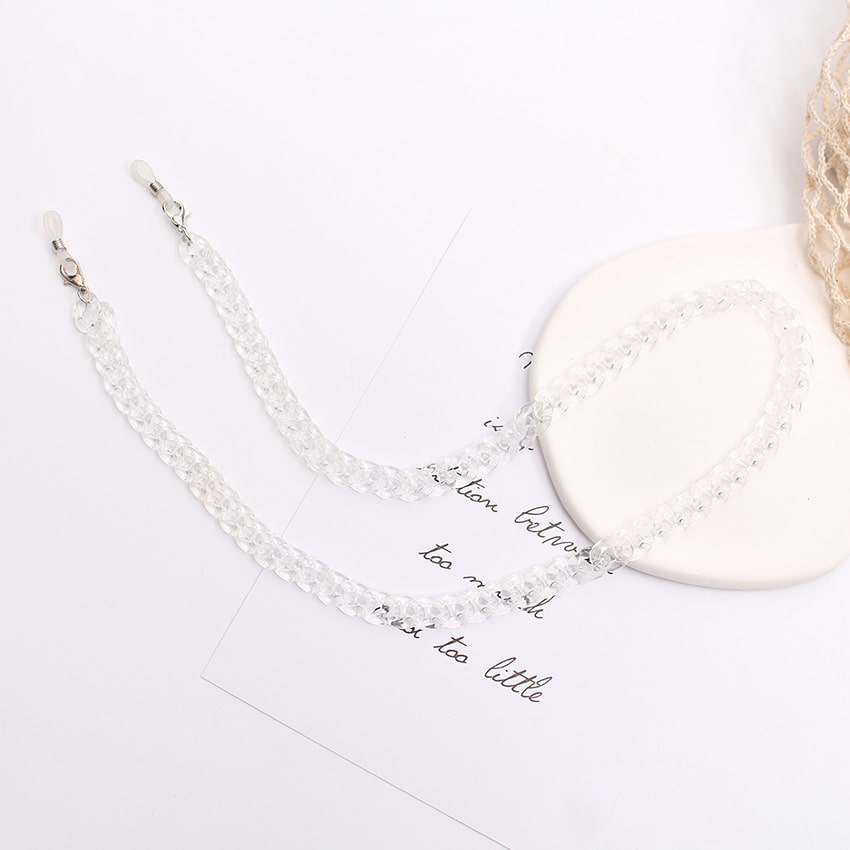 cordon lunette grosse maille transparent
