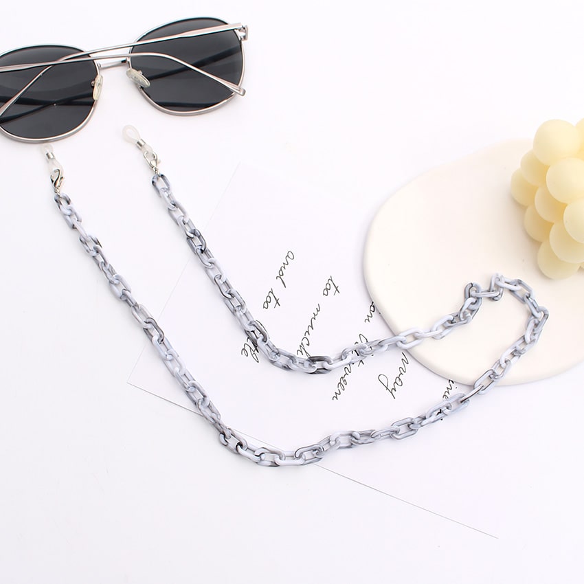 cordon lunette grosse maille marbre gris
