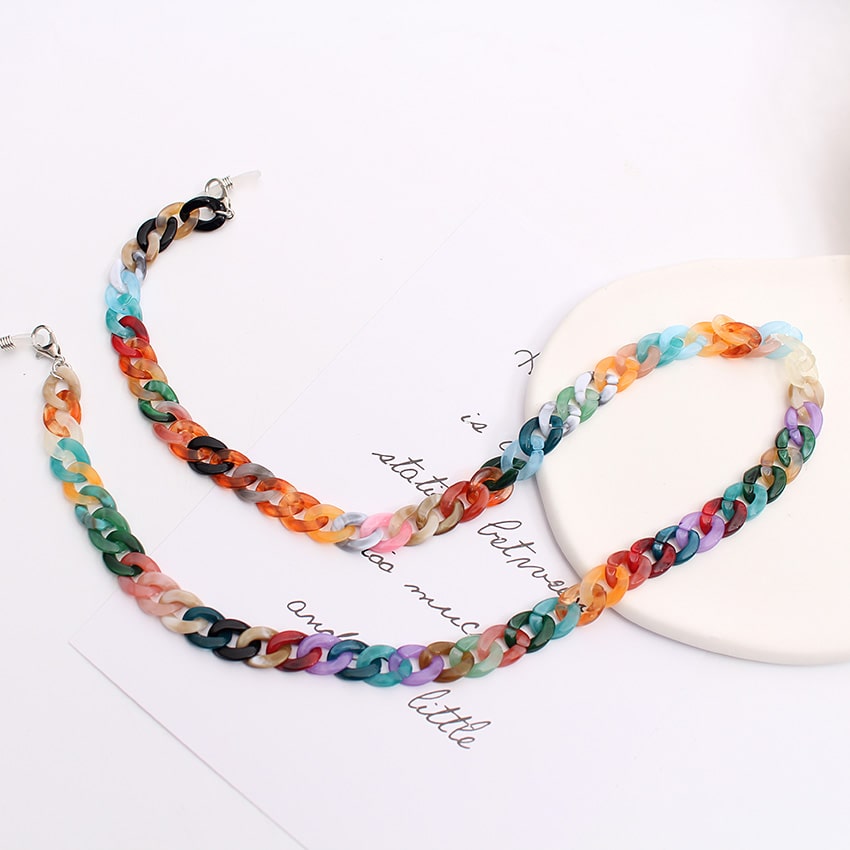 cordon lunette grosse maille multicolore