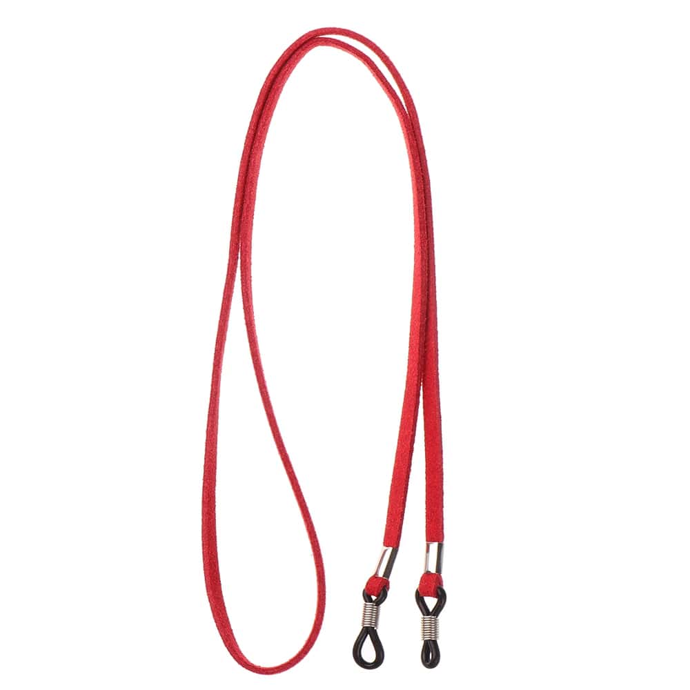 cordon lunette cuir rouge