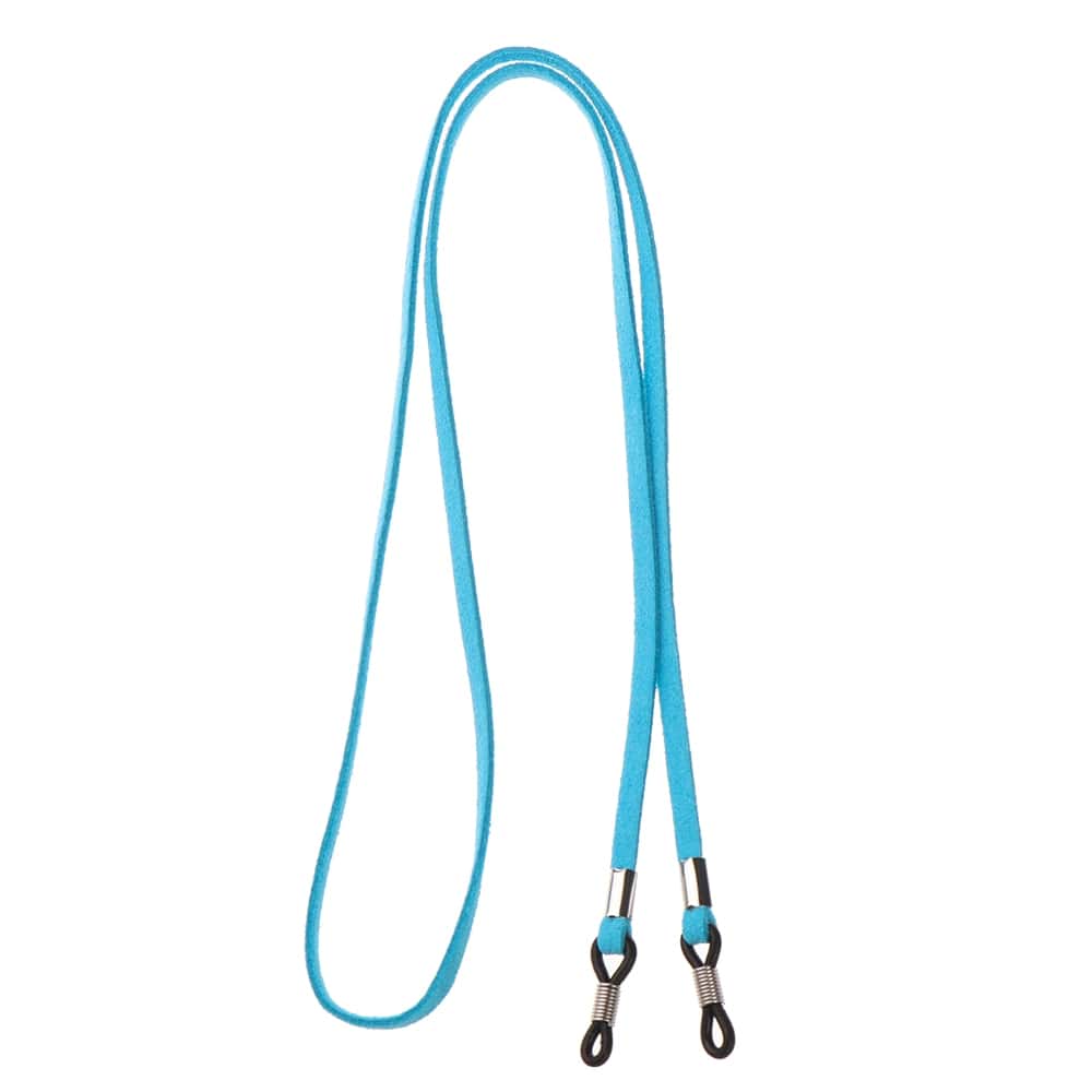 cordon lunette cuir bleu ciel