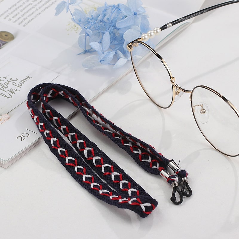 cordon lunettes mode bleu marine