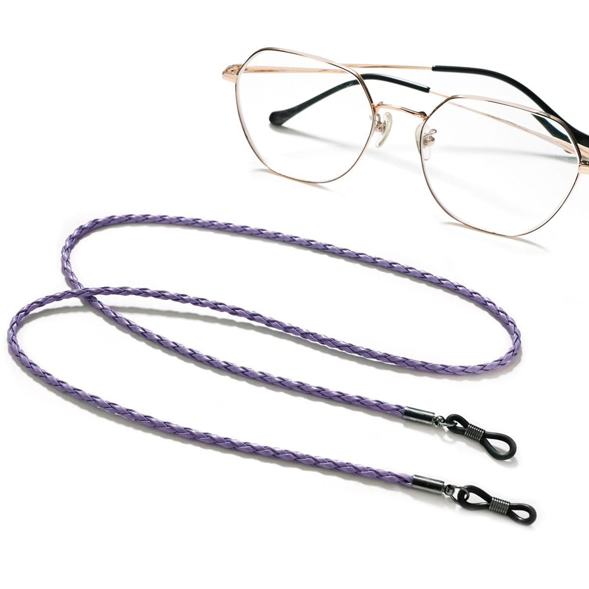 cordon à lunettes simili cuir tressé