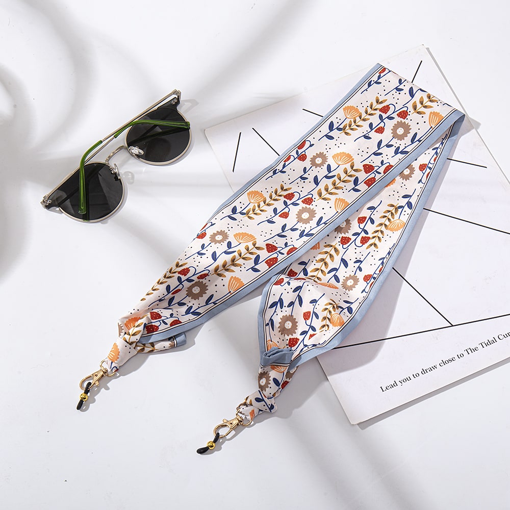 cordon lunettes soie fleuri