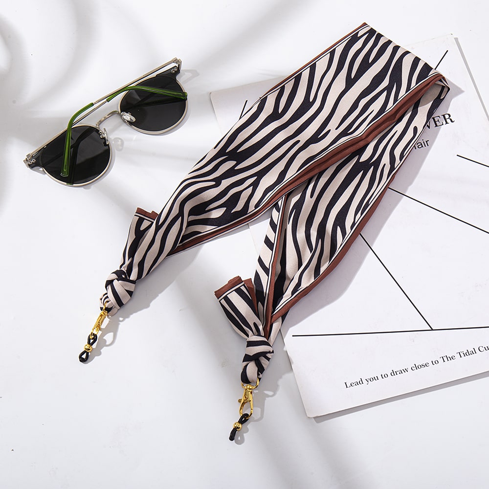 cordon lunettes soie zebre