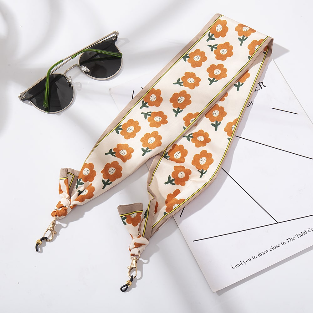 cordon lunettes soie orange