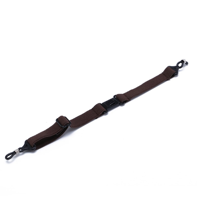cordon lunettes solide marron