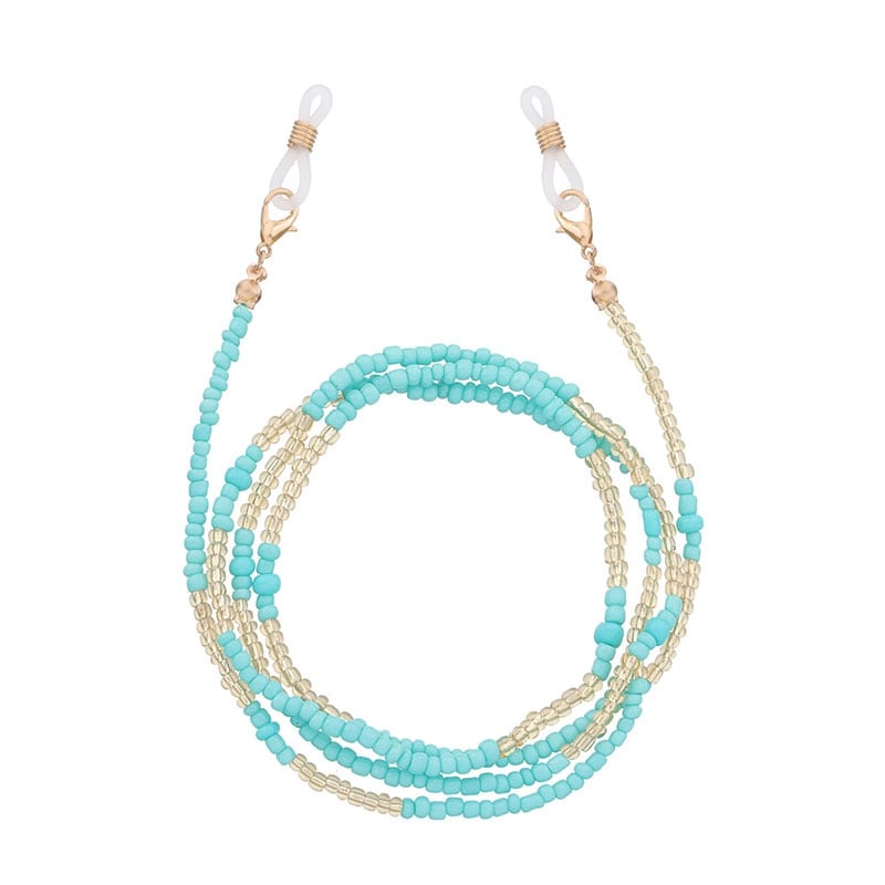 diy cordon lunettes bleu turquoise