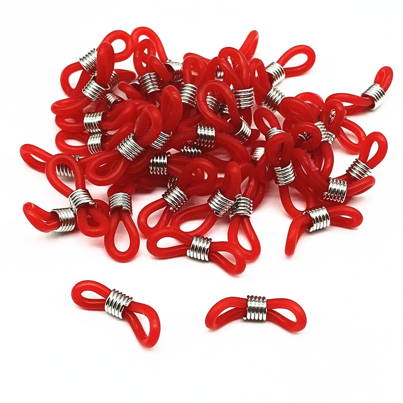 embout caoutchouc cordon lunettes rouge