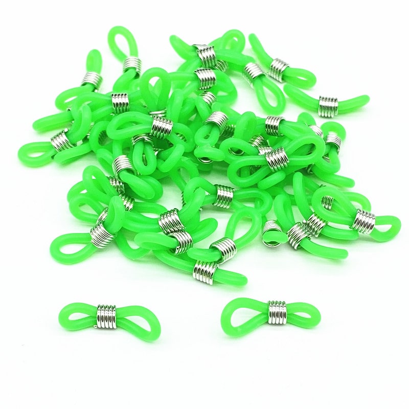 embout caoutchouc cordon lunettes vert