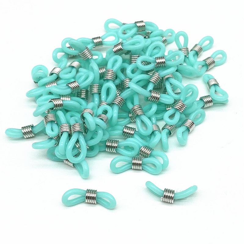embout caoutchouc cordon lunettes bleu turquoise