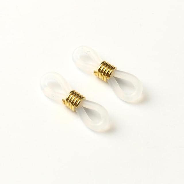 embout chaine lunettes blanc or