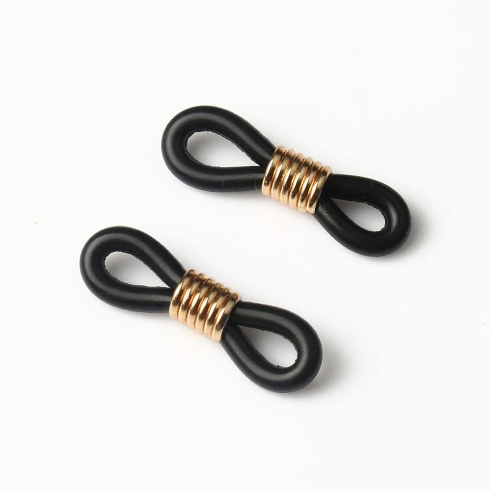 embout chaine lunettes noir or