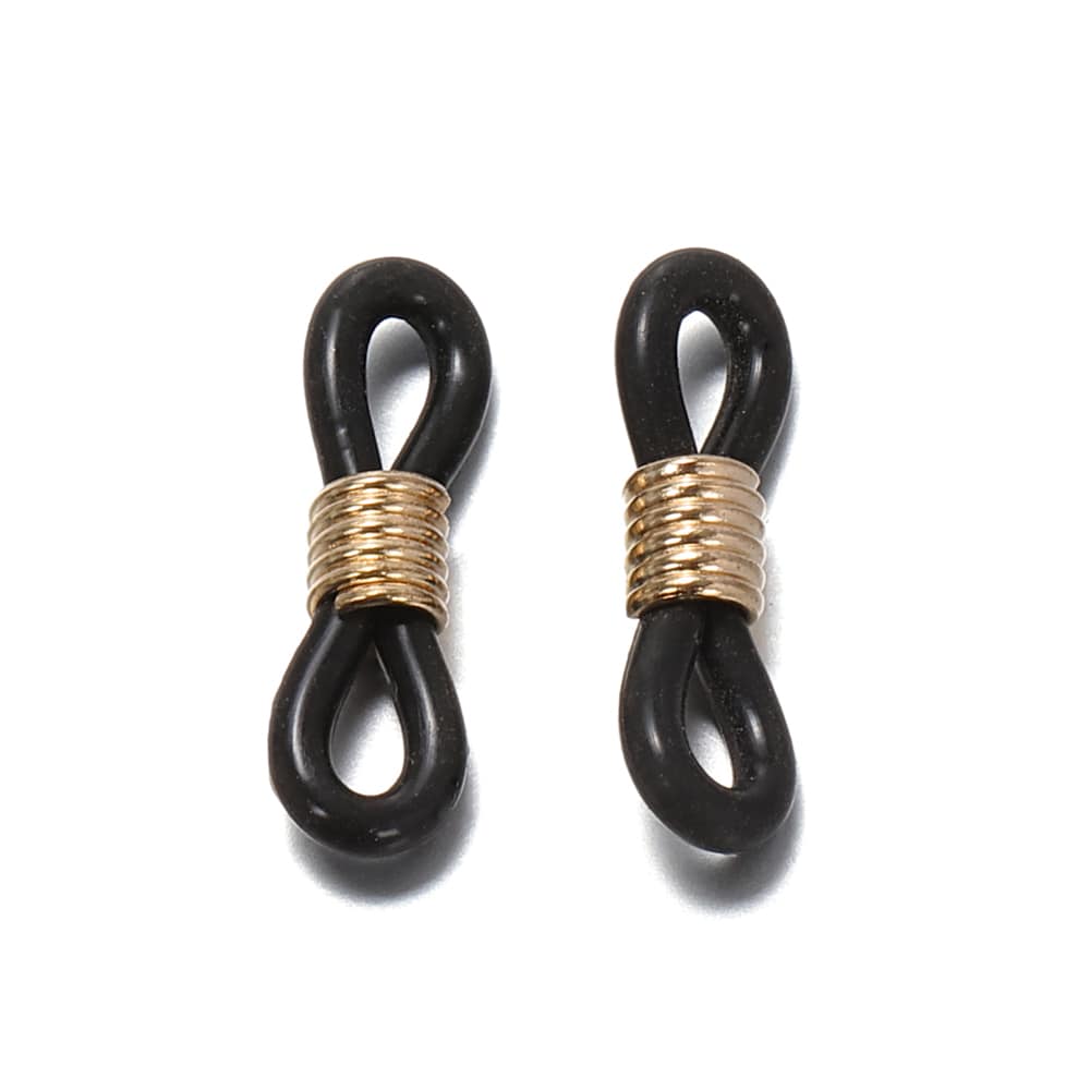 embout cordon lunettes noir or