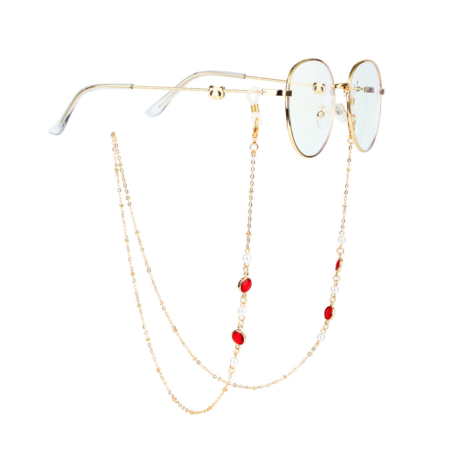 bijoux pour branches de lunettes rouge