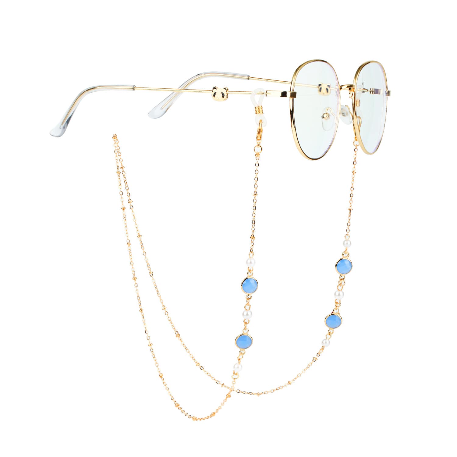 bijoux pour branches de lunettes bleu