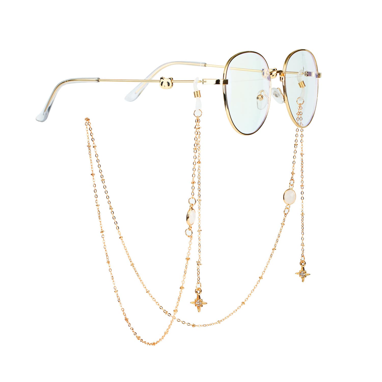 bijoux pour branches de lunettes blanc