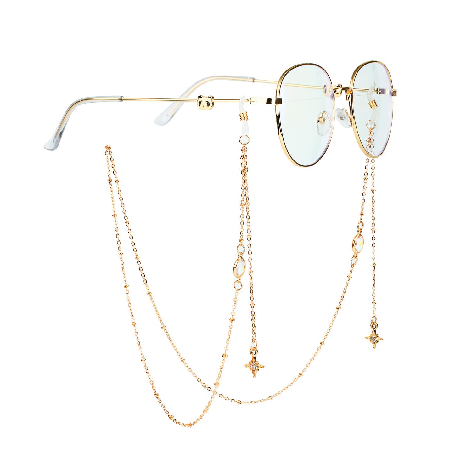bijoux pour branches de lunettes transparent