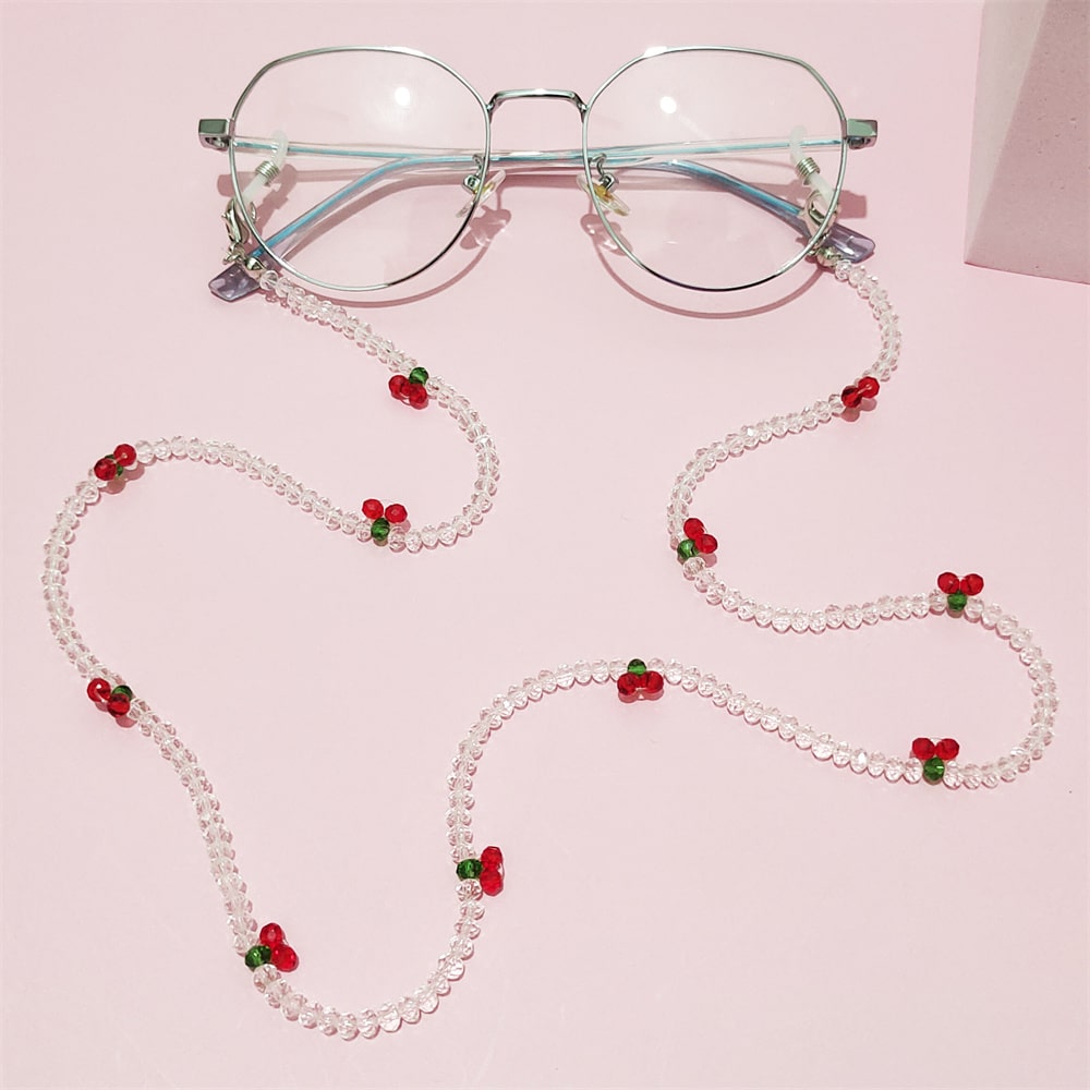 collier pour lunettes de vue cerise
